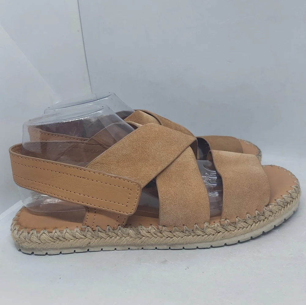 Vince Elian Sandals Leather Suede Woven Espadrille Casual Womens Size 9.5M